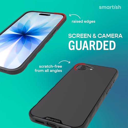 Image of Smartish iPhone 17e /16e MagSafe Case with Crossbody Lanyard Strap - Gripmunk - [Slim + Protective] Magnetic Slim Case with Universal Detachable Shoulder Neck Strap - Black Tie Affair