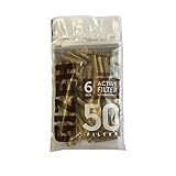 GIZEH Raucherbedarf 20578 Gizeh Aktivkohlefilter-Slim Size 6mm Brown-50er PE Beutel, Papier