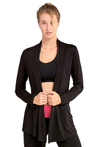Image of Cardigan - Women's Classic Chic Rayon Fabric Cardigan Sweater for Layering All Season Open Drape Cute Comfortable and Durable