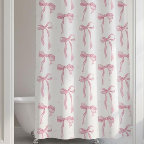 Rideau de douche imperméable 180cm en polyester motif nœud papillon - 5