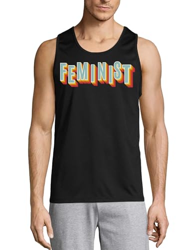 Camiseta sin mangas negra Feminist 3D ideal para lucir en festivales de verano