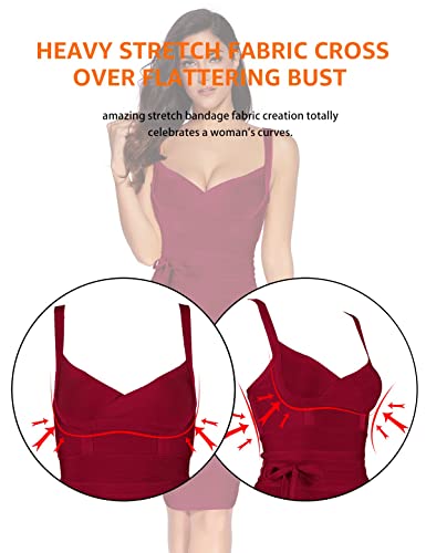 Image of meilun Womens Rayon Belt Detail Bandage Bodycon Party Dress