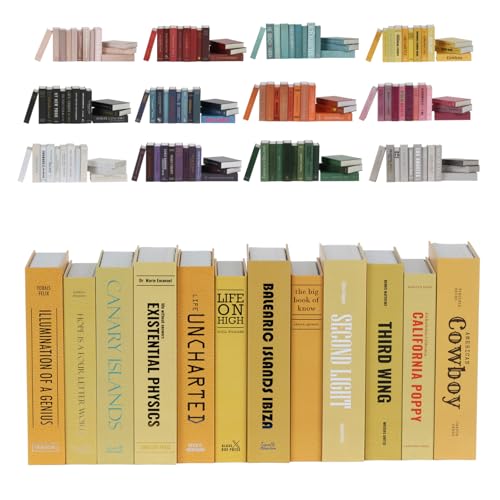 colorbloc 12 Decorative Faux Books, Fake Books for Bookshelf Decor,