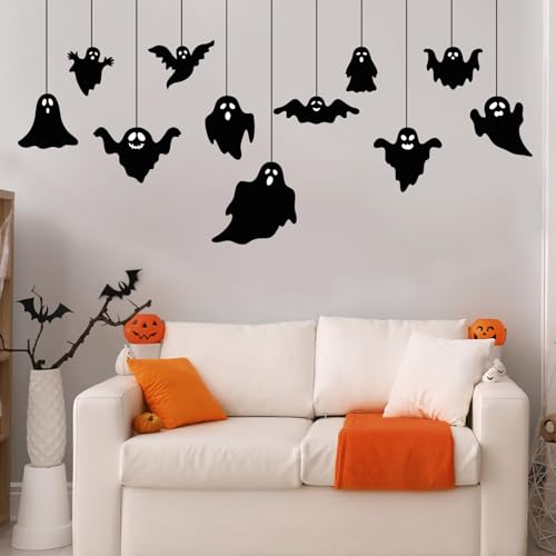 Autocollants fantômes noirs pour décoration de cheminée et fenêtres - 3