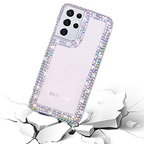Bonitec For Samsung Galaxy S22 Ultra Case 3D Glitter Sparkle Bling Case For Women Luxury Shiny Crystal Rhinestone Diamond Bumper Clear Protective Case Cover For Samsung Galaxy S22 Ultra Clear #TOP7