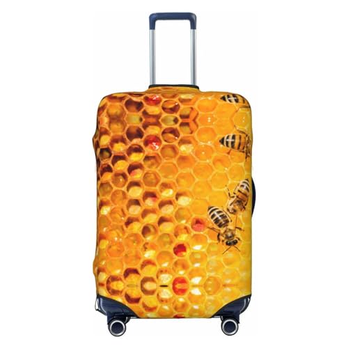 Travel Luggage Cover Protector - Bees On Hive Honeycomb Washable Suitcase Covers For 18-32 Inch Luggage