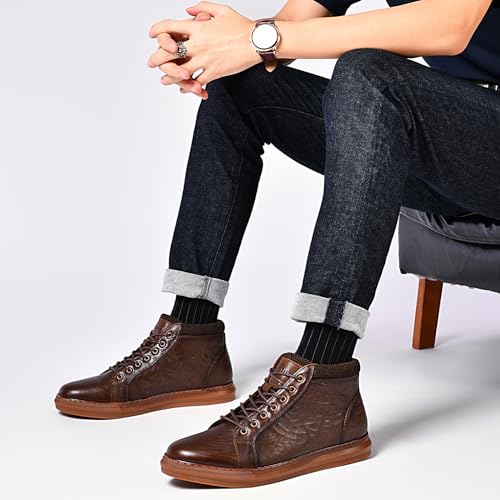 Image of Arkbird Mens Leather Sneaker Fashion Classic Casual Chukka Ankle Boots for Men