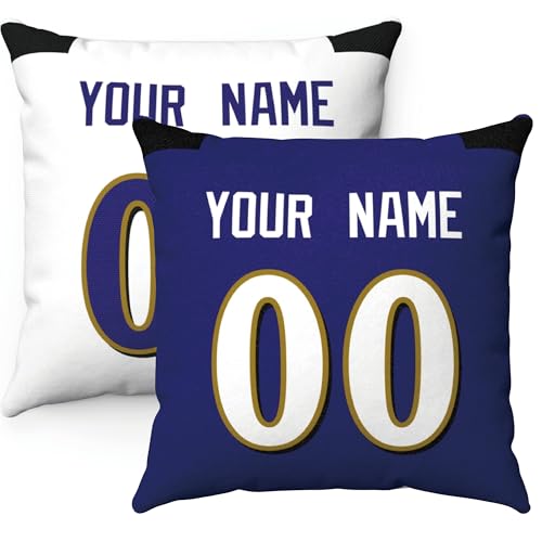 Image of ANTKING Throw Pillow 2 Pack Custom Any Name and Number Personalized Gift for Men Women Boys