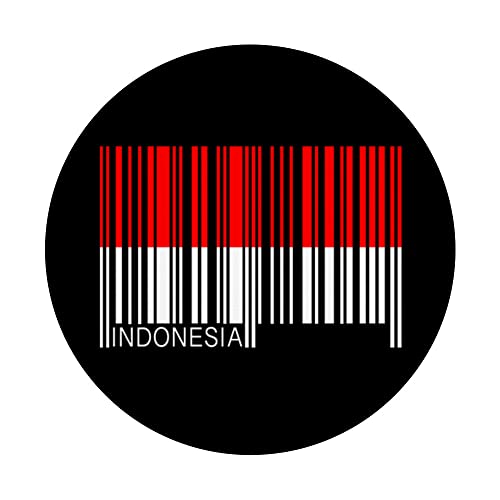 National Flag of Indonesia souvenir gift for men women PopSockets Swappable PopGrip, Black - Image 3