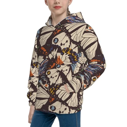 Vector Butterflies Kid Hoodies Boys Sweatshirts Girls Pullover with Pocket2