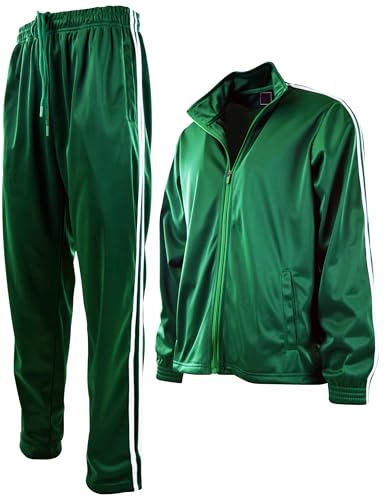 ChoiceApparel Mens Active Tracksuit with Zippered Back Pocket (3X-Large 213-Green)
