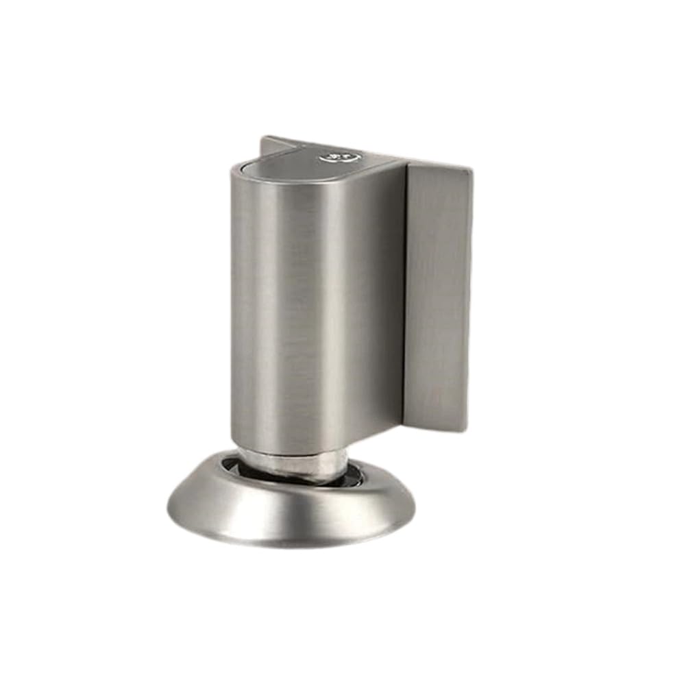 Aundhegrtt Silver No-Drill Magnetic Floor Door Stopper-Stainless Steel(Silver), Self-Adhesive Design For Heavy Doors