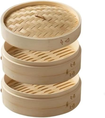 GEBYUI 手作り調理セット 2 段 / 3 段式せいろ 布・蓋付き浅型デザイン 中華料理向けに特化 業務用に最適 カラーバリエーション有りの多段蒸し器セット