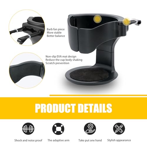 Portavasos para aire acondicionado de coche negro miniatura 3