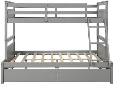 Amazon.com: Merax Two Twin Size House Platform Beds with Large Drawers ...