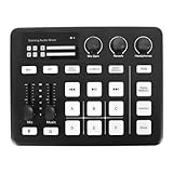 ACOLY Gaming-Audiomixer, RGB-Streaming mit XLR-Mikrofon-Audioschnittstelle, 48-V-Phantomspeisung, Stimmenwechsler, Rauschunterdrücker, DIY-Soundeffekte