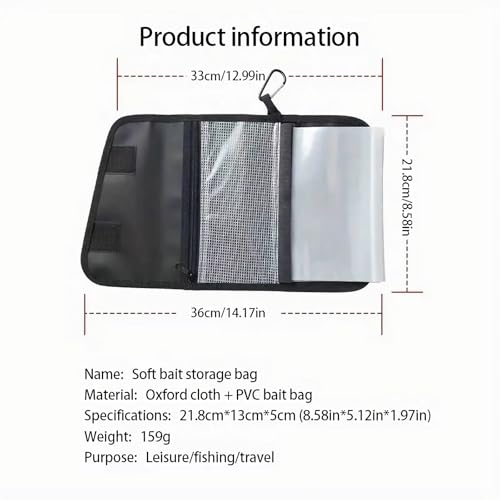 Tgpiao soft bait organizer2024 Bolsa Organizador para Señuelos de Pesca, Camuflaje Azul miniatura 5