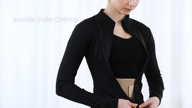 Image of RANDY SUN Upgraded Ultra Thin Back Brace, Invisible Lumbar Support Belt for Women & Men, Breathable Waist Support for Work & Daily Wear Beige S /M(Waist:26 inch-28 inch)