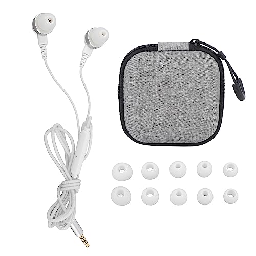 Fyearfly Écouteurs en fil - Ajustement confortable - Écouteurs ergonomiques - Isolation du bruit - Qualité sonore claire - Pour personnes âgées - Matériau métallique - 10 bouchons d'oreilles - Boîte
