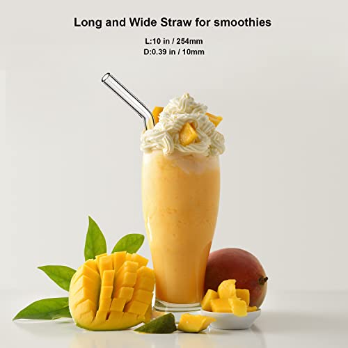 Lifehim Glass Straws Reusable: 50 Pcs Straight Glass Straws 8Mm 8 In, 4 Pcs Glass Smoothie Straws 10 Mm 10 In #TOP5