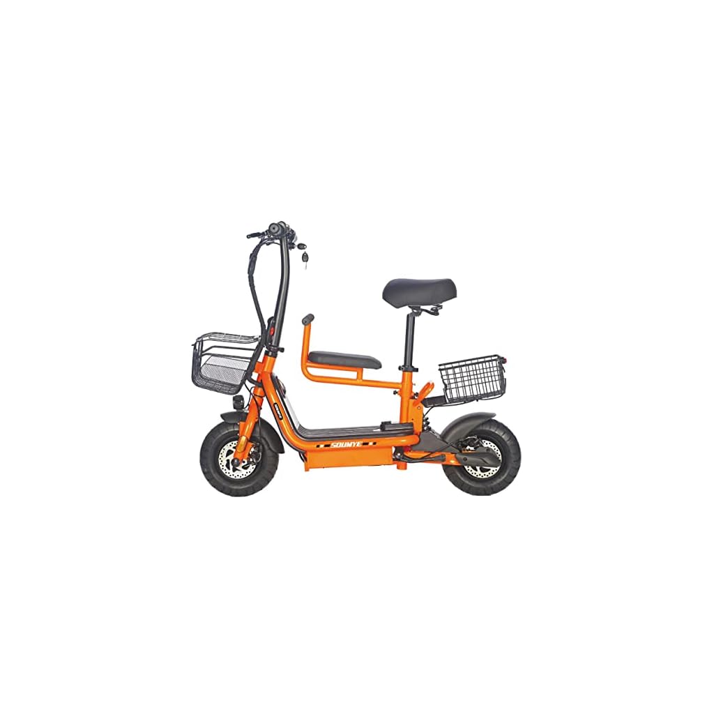 Soumye 48V 500W 13AH Folding Electric Scooters EScooter 10" Fat Tire