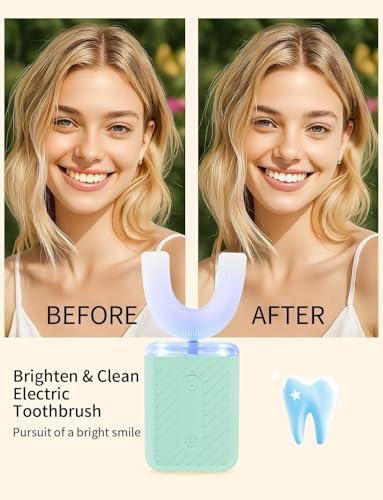 Image of U-Shaped Electric Toothbrush for Adults, Electric Toothbrush with IPX7 Waterproof, ultrasonic Toothbrush with 4 Clean Modes & 3 Light Modes