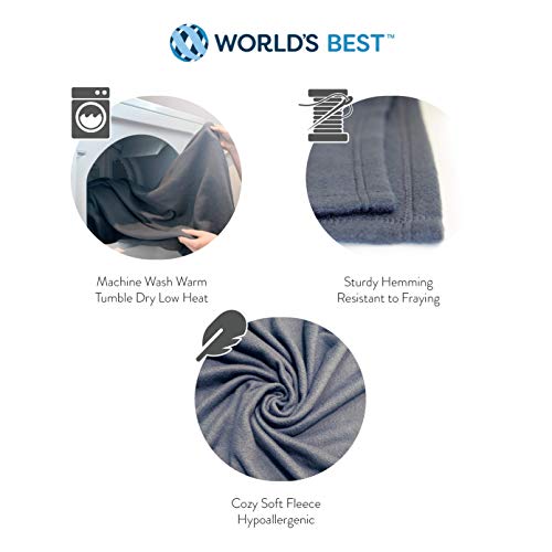 World's Best Cozy Soft Microfleece Travel Blanket, 50 X 60 Inch, Charcoal #TOP6