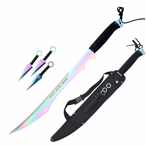 Snake Eye Tactical Fantasy Design Ninja Sword Comes with Nylon Sheath (Rainbow)