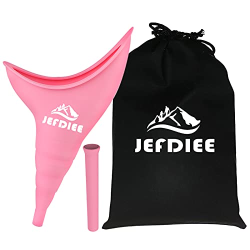JefDiee Female Urination Device,Foolproof Female Urinal Women Pee Funnel Allows Women to Pee Standing Up, Reusable Womens Urinal is Ideal for Camping,Hiking,Outdoor Activitiesï¼ˆPinkï¼‰