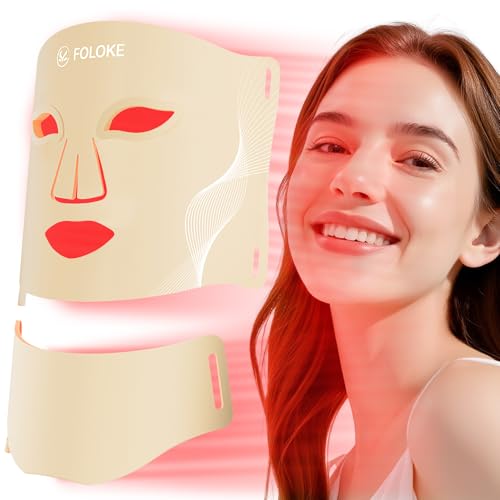 Image of Red Light Therapy for Face, LED Light Therapy Mask Skin Care Mask & Neck, LED Red & NIR Light Therapy Wavelength for Home Use, Working Travel Yoga Sleep yellow