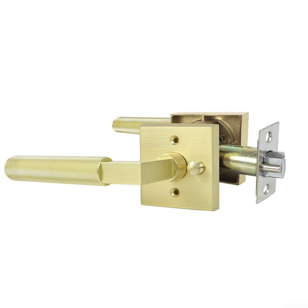 Poignée de porte privée or brossé pour intérieur résidentiel ajustable 60-70mm