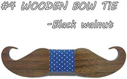 WWWML New Fashion Geometric Gravata Adult Business Wood Beard Bow Tie black walnut 4