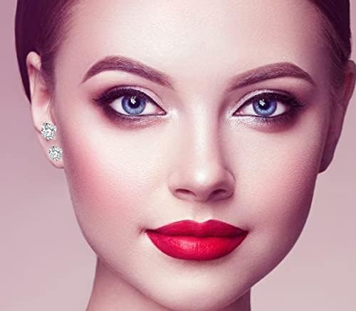 5 قطع من الأقراط الفضية للسيدات، اقراط مضادة للحساسية من الستانلس ستيل مرصعة بالزركونيا للنساء