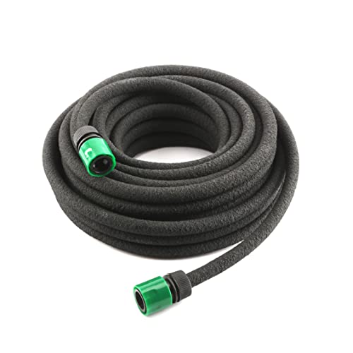 My Garden Soaker Hose15M – Flexible Garden Soaker Hoses, Drip, Leaky, Irrigation Pipe – 30% Water-Saving System for Flowerbeds, Hedges & Plants Easy to Connect (Black-15 Metre)