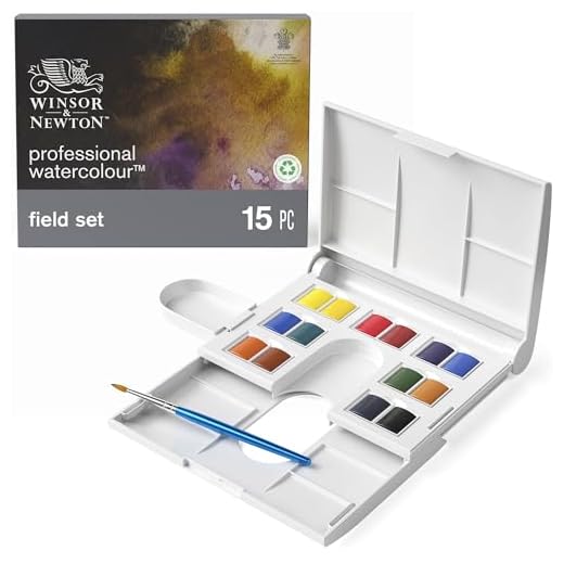 Winsor & Newton - Acuarela Extra Fina - Caja de plástico compacta 14 medio godets