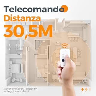 TESSAN Prise Telecommande sans Fil, 3+1 Set Prise avec Telecommande, 3600W Télécommandée avec Interrupteur, 30,5M Multiprise Connectée Télécommandée, Blanc Gris Noir