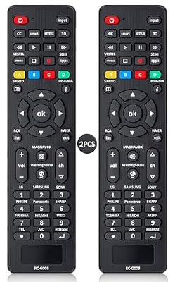 (Pack of 2) Universal TV Remote Control Replacement for TCL, Samsung, Insignia, LG, Hisense, Sony, Philips, Vizio, Sharp, Panasonic, Sanyo and Other Brands LCD LED 3D HDTV Smart TV Remote