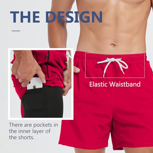 Scotamalone Mens Swim Trunks Swimming Shorts Swimwear Bathing Suits Quick Dry with Zipper Pockets3