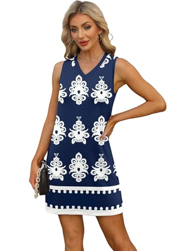 Image of BKRIVE V-Neck Summer Casual Beach Dresses for Women 2026 Vacation Women's Sleeveless Sundress with Split