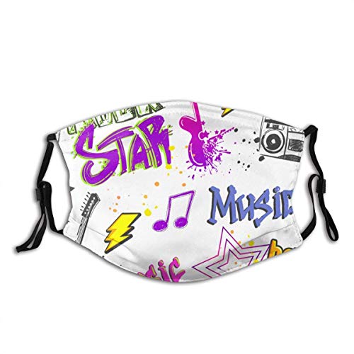 Gesichtsschutz Mundschutz, Abstrakter Teenager-Plattenspieler, Sturmhaube Unisex Wiederverwendbarer winddichter Mund Bandanas