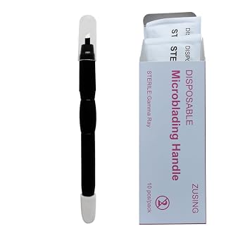 Disposable Microblading Pen Straight 14 Needles 0.15mm for Tattooing Eyebrows with Pigment Sponge Microblading Pen Disposable 10 pieces per Box