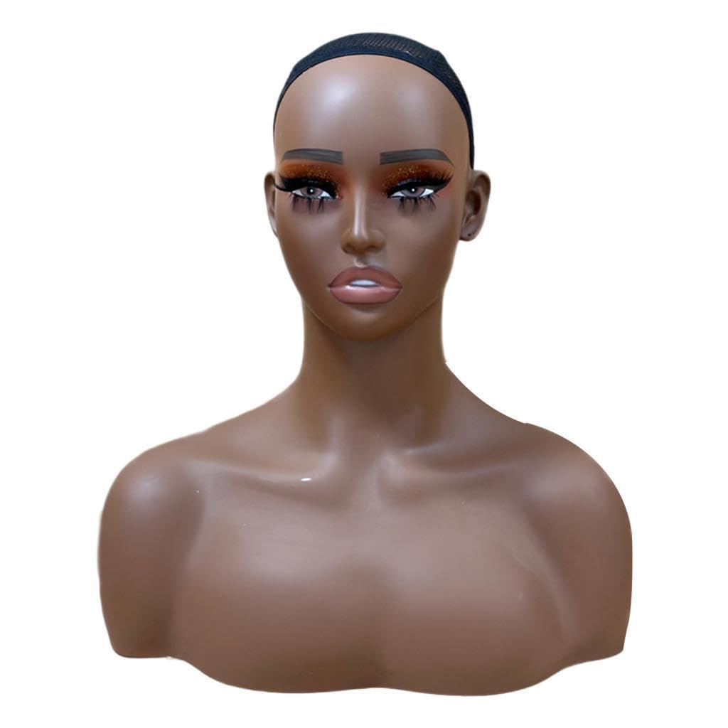Testa di manichino resistente con trucco, resistente e pratica, per esporre parrucche, cappelli, gioielli e collane. Il modello espositore rende il
