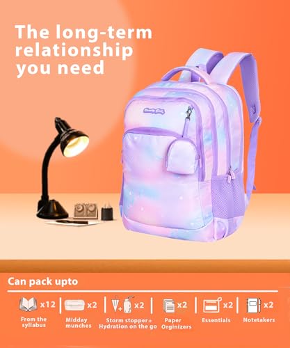 Image of BEAUTY GIRLS BY HOTSHOT|MAGICPACK 1616|SCHOOL BAG WITH JOYPOUCH|LARGE SIZE|TUTION BAG|COLLEGE BACKPACK|WATER RESISTANT BAG|40 LITERS SCHOOL BAG |FOR GIRLS & WOMEN