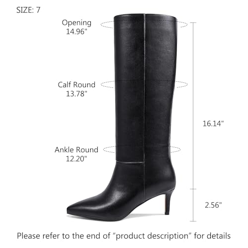 wetkiss Knee High Boots for Women, with Kitten Heel and Pointed Toe Design, Classic and Sexy2