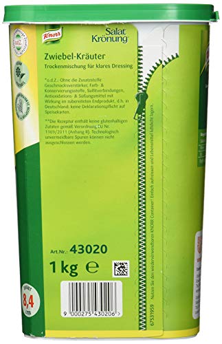 Knorr Salatkrönung Zwiebel Kräuter Dressing (Trockenmischung für klare Salatdressings mit ausgesuchten Kräutern, Gewürzen und Zwiebel) 1er Pack (1 x 1 kg)