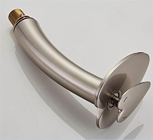 Wastafelkraan nikkel waterval kraan messing geborsteld goud badkamer kraan badkamer wastafel kraan mengkraan warm en koud wastafel kraan (kleur: geborsteld goud Wastafelkraan nikkel waterval kraan messing geborsteld goud badkamer kraan badkamer wastafel kraan mengkraan warm en koud wastafel kraan (kleur: geborsteld goud