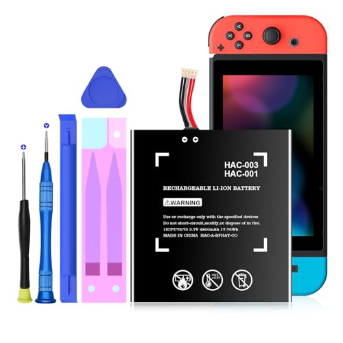HAC-003 Battery Replacement Compatible with Nintendo Switch 2017 Game Console HAC-001 Internal Upgrade Battery with DIY Repair Tool Kit