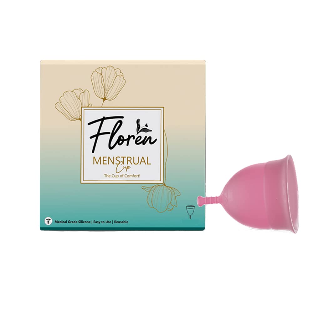 Reusable Menstrual Cup for Women with Pouch | FDA Approved, 100% Medical Grade Silicone, Ultra Soft, Odour and Rash Free, No Leakage, Protects Up to 8-10 Hours, (Large size) - Pack of 1