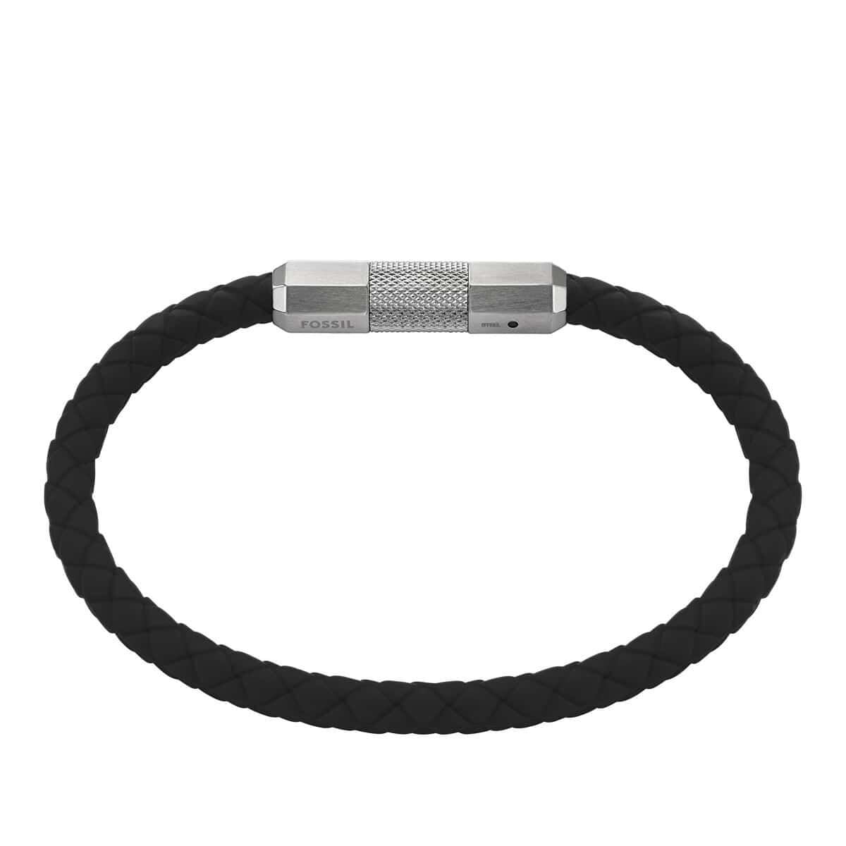 Fossil Men Leather or stainless steel adjustable closure bracelet