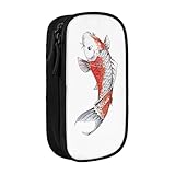 日傘 鯉柄 和柄 和風 ペンケース 収納バッグ 筆袋 ペン箱 筆箱 ファスナー 学生 男女兼用 Black